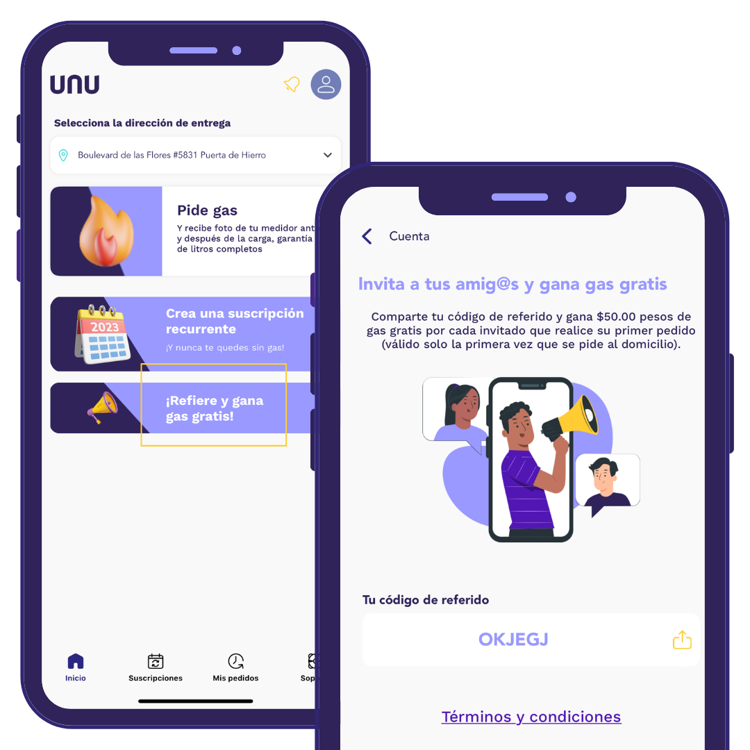 Programa de referidos de la App UNU